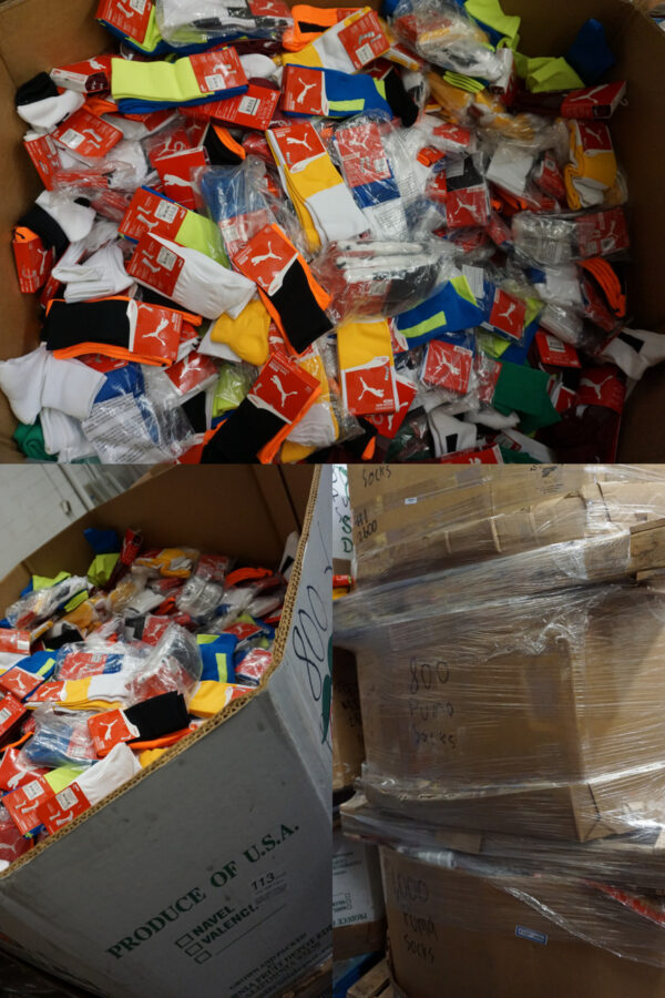 PALLET OF 1500PRS PUMA SOCKS! OVERSTOCKS