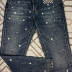 15pc FREE PEOPLE x Sandrine Rose POLKA DOT Blue Jeans #29870A (J-4-7)